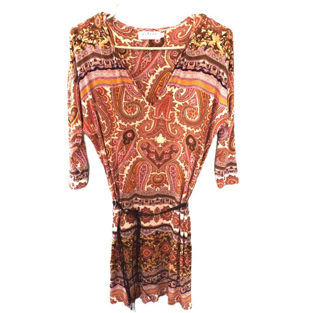 Anthro Velvet Graham & Spencer boho paisley dress - Picture 7 of 10